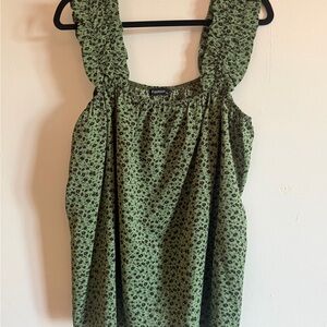 Green Floral Women's Blouse
